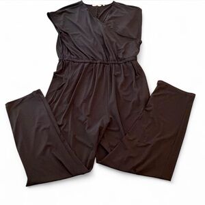 Soft Surroundings Black Sleeveless V Neck Jumpsuit Large